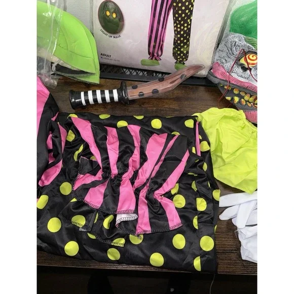 Wacky Mole Clown Costume Adult Medium 36-38 Spirit Light Up Mask Halloween - Picture 3 of 11